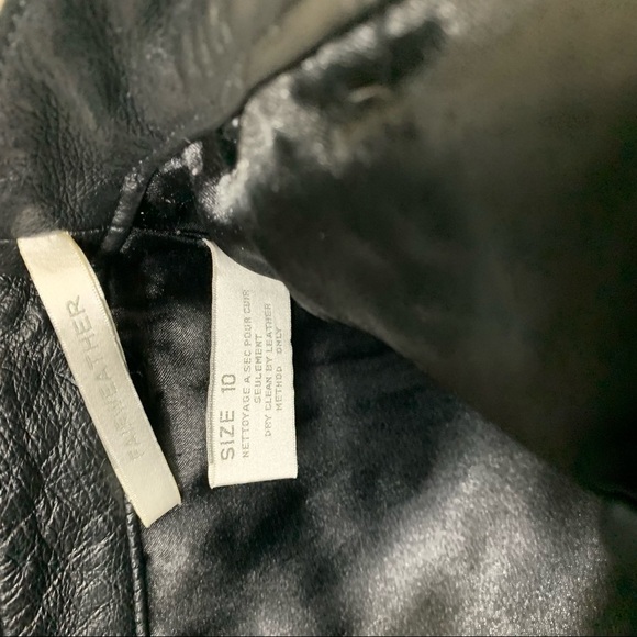 Fairweather Black Genuine Leather Pant Size 10 Motocycle Jeans Style Flare Leg - Picture 10 of 13